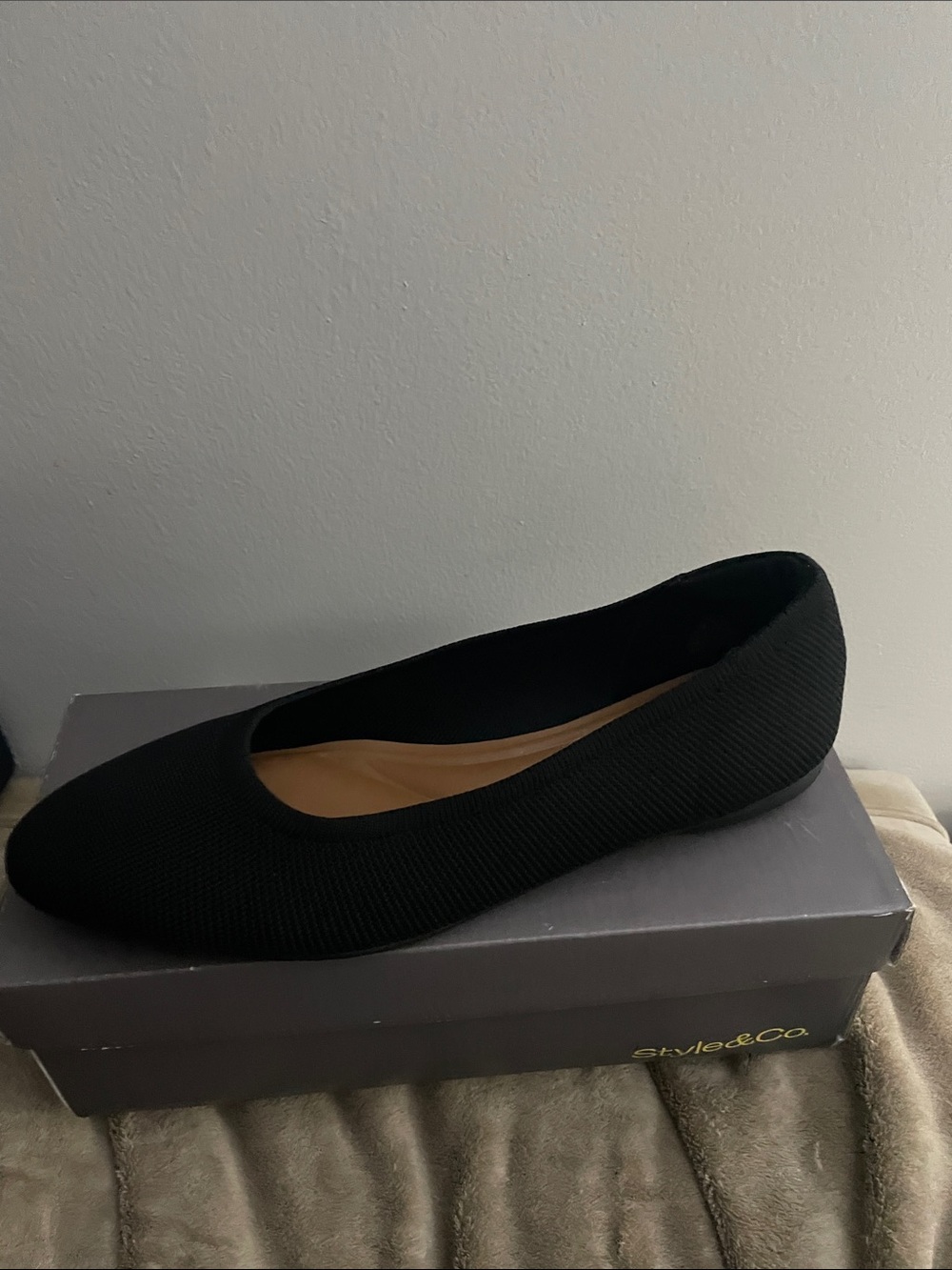 Style & Co. Black Knit Ballet Flat - Slip-On Comfort